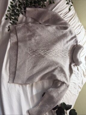 Maurices Cream Cable-Front Turtleneck Sweater